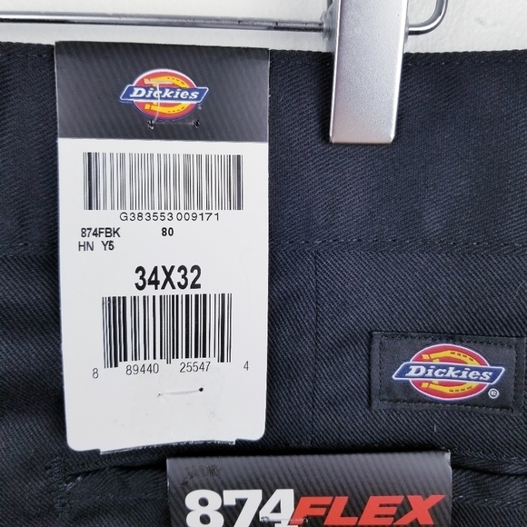 Dickies Black 874 FLEX Original Fit Work Pants NWT size 34x32 - Picture 6 of 13
